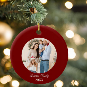 Moderne Weihnachtsflugzeug-Schneeflocke Foto Luftf Keramik Ornament
