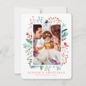 Moderne Weihnachtsfolien Feiertagskarte (Vorderseite)