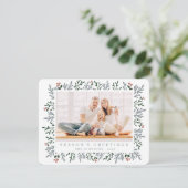 Moderne Weihnachtsfolien und Berries Botanisch Feiertagskarte (Stehend Vorderseite)