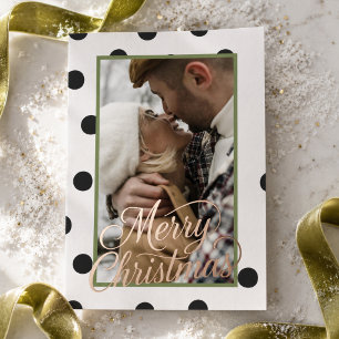 Moderne Weihnachtsfoto mit Punkten Folien Feiertagskarte