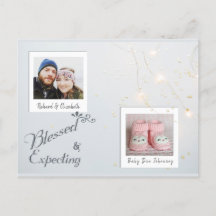 Moderne WeihnachtsFoto-Schwangerschaft Annoucement