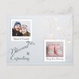 Moderne WeihnachtsFoto-Schwangerschaft Annoucement Ankündigungspostkarte