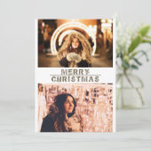 Moderne Weihnachtsfotografie Collage Feiertagskarte (Stehend Vorderseite)