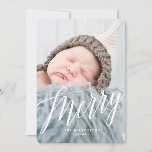 Moderne Weihnachtsfotokarte Feiertagskarte (Vorderseite)