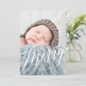 Moderne Weihnachtsfotokarte Feiertagskarte (Stehend Vorderseite)