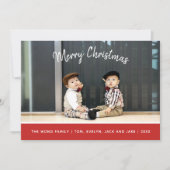 Moderne Weihnachtsfotokarte Feiertagskarte (Vorderseite)