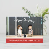 Moderne Weihnachtsfotokarte Feiertagskarte (Stehend Vorderseite)