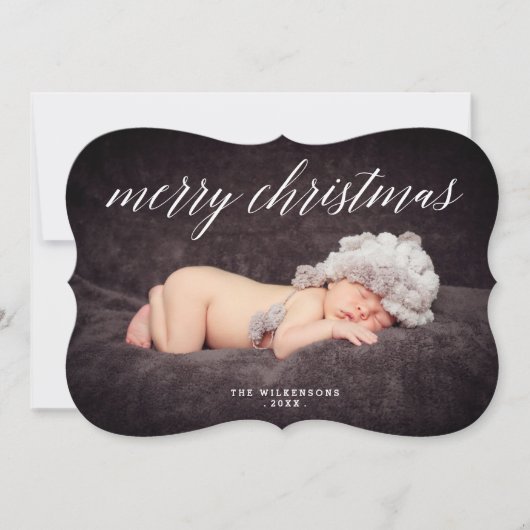 Moderne Weihnachtsfotokarte Feiertagskarte (Vorderseite)