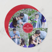 Moderne Weihnachtsfotokarte | Round Card Feiertagskarte (Vorne/Hinten)