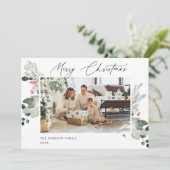Moderne Weihnachtsfotokarte | Urlaubskarte Einladung (Stehend Vorderseite)