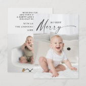 Moderne Weihnachtsfotokarten sind so sehr froh Dankeskarte (Vorne/Hinten)