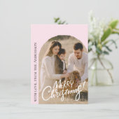 Moderne Weihnachtsfotos Feiertagskarte (Stehend Vorderseite)
