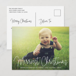 Moderne Weihnachtsfotos süß Feiertagspostkarte