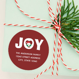 Moderne Weihnachtsfreude mit Weihnachten und Holly Runder Aufkleber