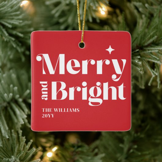 Moderne Weihnachtsfreuden Keramikornament (Baum)