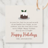 Moderne Weihnachtsgebäck-Leckerei Familiengeschenk Geschenkanhänger (Rückseite)