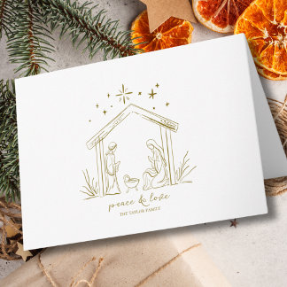 Moderne Weihnachtsgeburt Frieden Liebe religiös Feiertagskarte