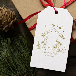 Moderne Weihnachtsgeburt Frieden Liebe religiös Geschenkanhänger