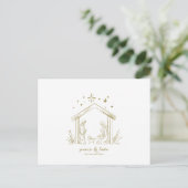 Moderne Weihnachtsgeburt Frieden Liebe religiös Postkarte (Stehend Vorderseite)