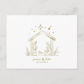 Moderne Weihnachtsgeburt Frieden Liebe religiös Postkarte (Vorderseite)