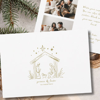 Moderne Weihnachtsgeburt Frieden religiöses Foto Feiertagskarte