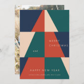 Moderne Weihnachtsgeometrie Feiertagskarte (Vorne/Hinten)