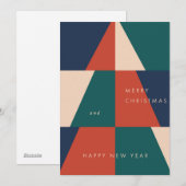 Moderne Weihnachtsgeometrie Feiertagskarte (Vorne/Hinten)
