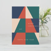 Moderne Weihnachtsgeometrie Feiertagskarte (Stehend Vorderseite)