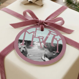 Moderne Weihnachtsgeschenk-Foto-Anhänger Geschenkanhänger