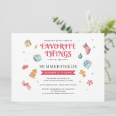 Moderne Weihnachtsgeschenkbörse Einladung (Stehend Vorderseite)