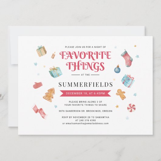 Moderne Weihnachtsgeschenkbörse Einladung (Vorderseite)