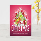 Moderne Weihnachtsgeschenke & Bäume - Festlich Karte (Gelbe Blume)