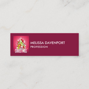 Moderne Weihnachtsgeschenke & Bäume - Festlich Mini Visitenkarte