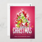 Moderne Weihnachtsgeschenke & Bäume - Festlich Postkarte (Vorne/Hinten)