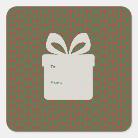 Moderne Weihnachtsgeschenke Design Urlaub Quadratischer Aufkleber (Vorderseite)