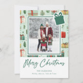 Moderne Weihnachtsgeschenke Feiertagskarte (Vorderseite)