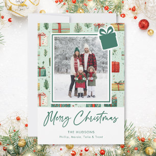 Moderne Weihnachtsgeschenke Feiertagskarte
