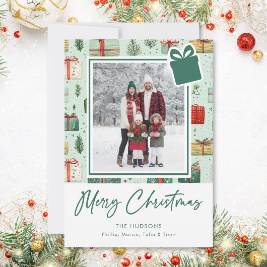 Moderne Weihnachtsgeschenke Feiertagskarte