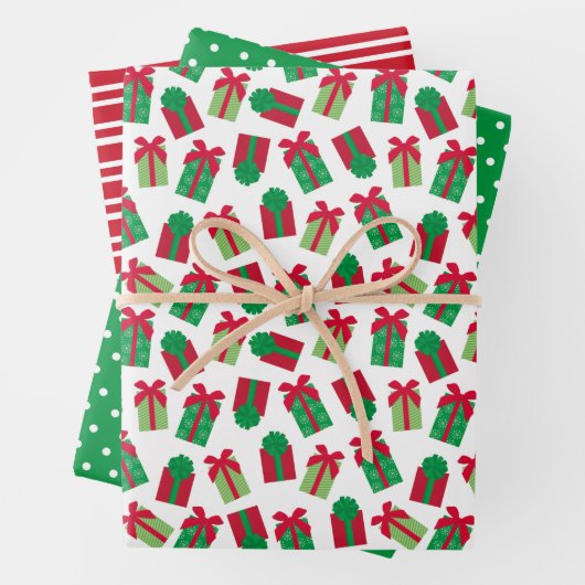 Moderne Weihnachtsgeschenke Geschenkpapier Set (Beispiel)