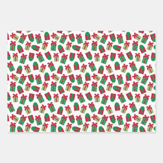 Moderne Weihnachtsgeschenke Geschenkpapier Set (Vorderseite)