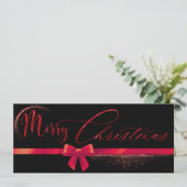 Moderne Weihnachtsgeschenke in Schwarz und Rot Einladung (Stehend Vorderseite)