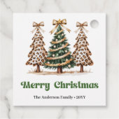 Moderne Weihnachtsgeschenke mit Leopardenmuster un Geschenkanhänger (Rückseite)