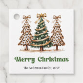 Moderne Weihnachtsgeschenke mit Leopardenmuster un Geschenkanhänger (Vorderseite)