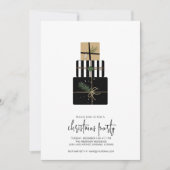 Moderne Weihnachtsgeschenke Urlaub Einladung (Vorderseite)