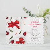 Moderne Weihnachtsgeschenke-Wrapping-Party Einladu Einladung (Stehend Vorderseite)