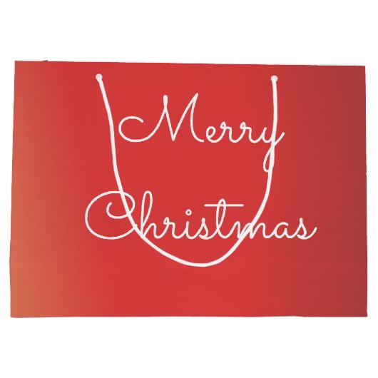 Moderne Weihnachtsgeschenktasche mit Handgriffen Große Geschenktüte (Rückseite)