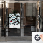 Moderne Weihnachtsgeschichte mit Illustrationen Fensteraufkleber (Büro Tür)