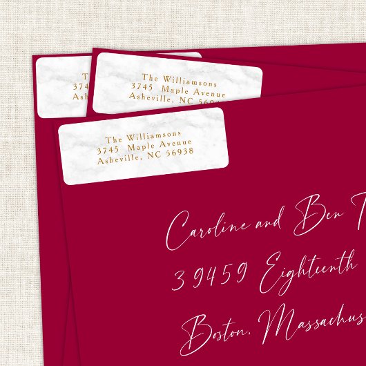 Moderne Weihnachtsgoldene Rücksendeadresse aus wei