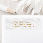 Moderne Weihnachtsgoldene Rücksendeadresse aus wei (Insitu)