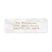 Moderne Weihnachtsgoldene Rücksendeadresse aus wei (Vorne)